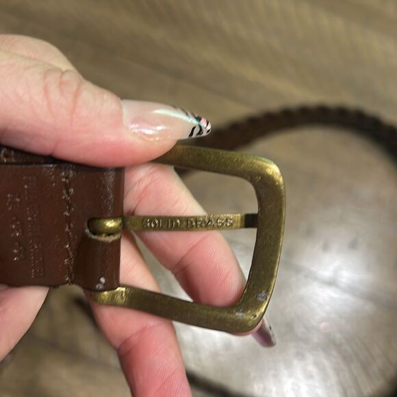 Men’s full grain leather braided belt size XL 42-44 - Picture 3 of 10